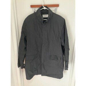 Blake Men's Full Zip and Button Closure Overcoat, Black, Size 44L